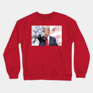 Donald Trump pointing with American flag Crewneck Sweatshirt